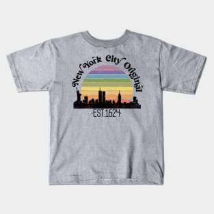 New York City Original Vintage Rainbow Kids T-Shirt